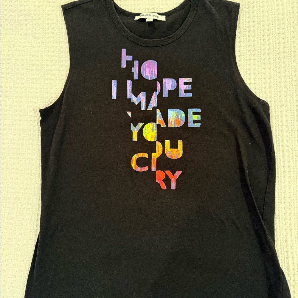 Elizabeth and James Black Tank with Graphic